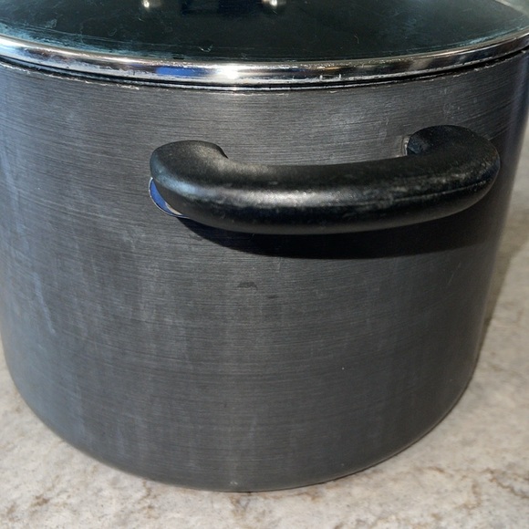 Pampered Chef Hard Anodized 8 qt Stockpot w/ Glass Lid Professional Cookware pan - Picture 5 of 9